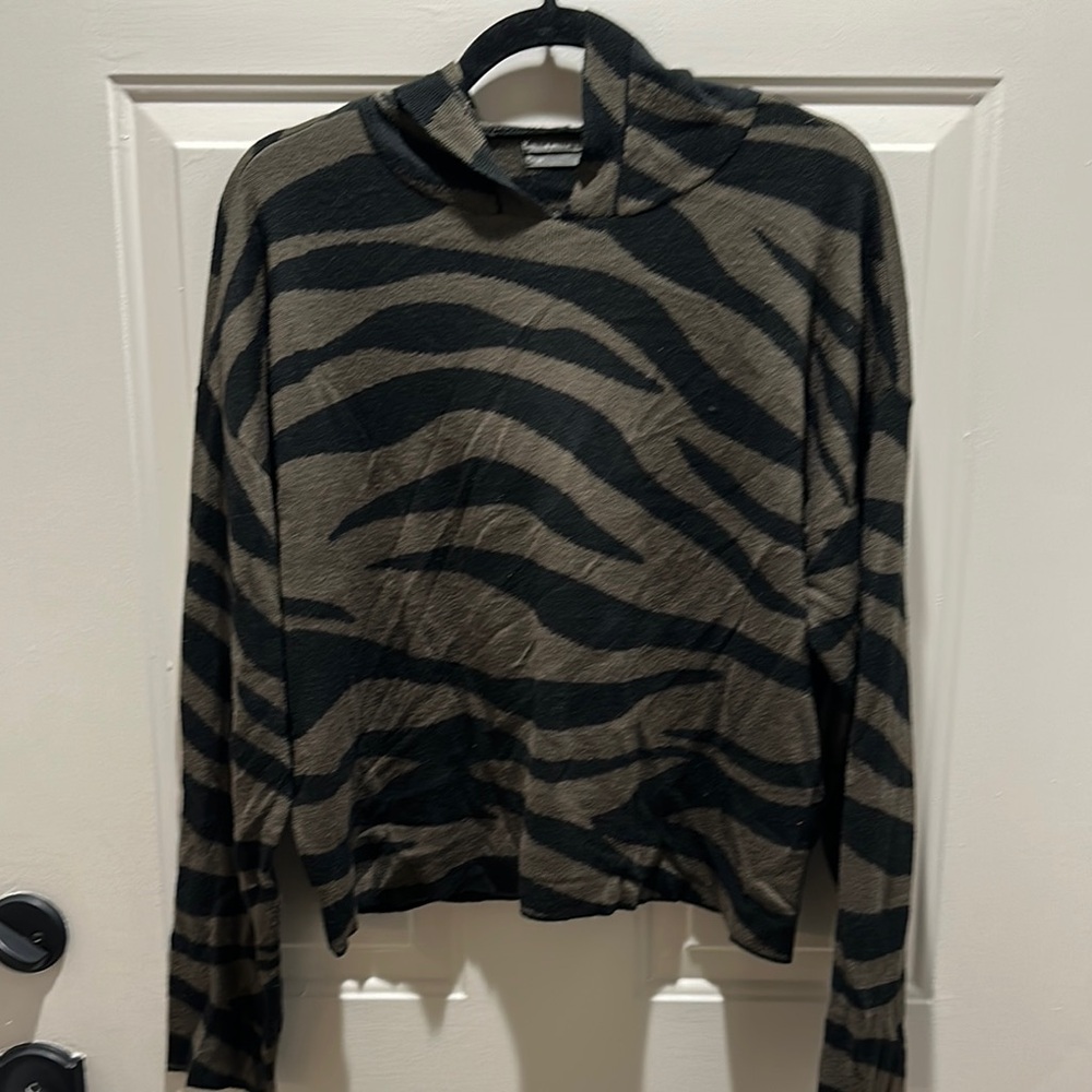 Anthropologie Zebra Pattern Black and Brown Sweater